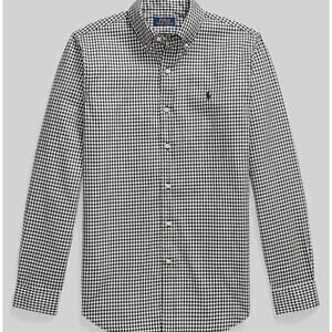 Ralph Lauren Slim Fit Gingham Button-Down Shirt – Black White (Size L)